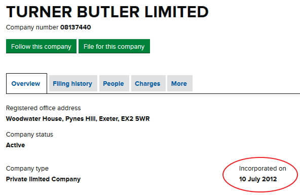 snapshot from Companies House