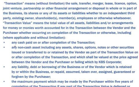 KBS Corporate Extract from Contract